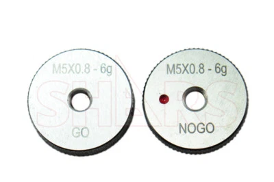 SHARS TOOL Shars M5 x 0.8 6G Class Fit Go No-Go Thread Ring Gage 2PCS Set New ![