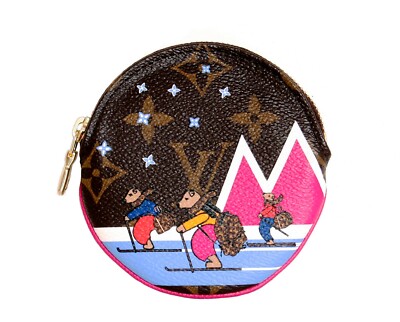 Louis Vuitton Purse Porte Monnaie Rond Round Christmas Bears 2018 Limited NEW!