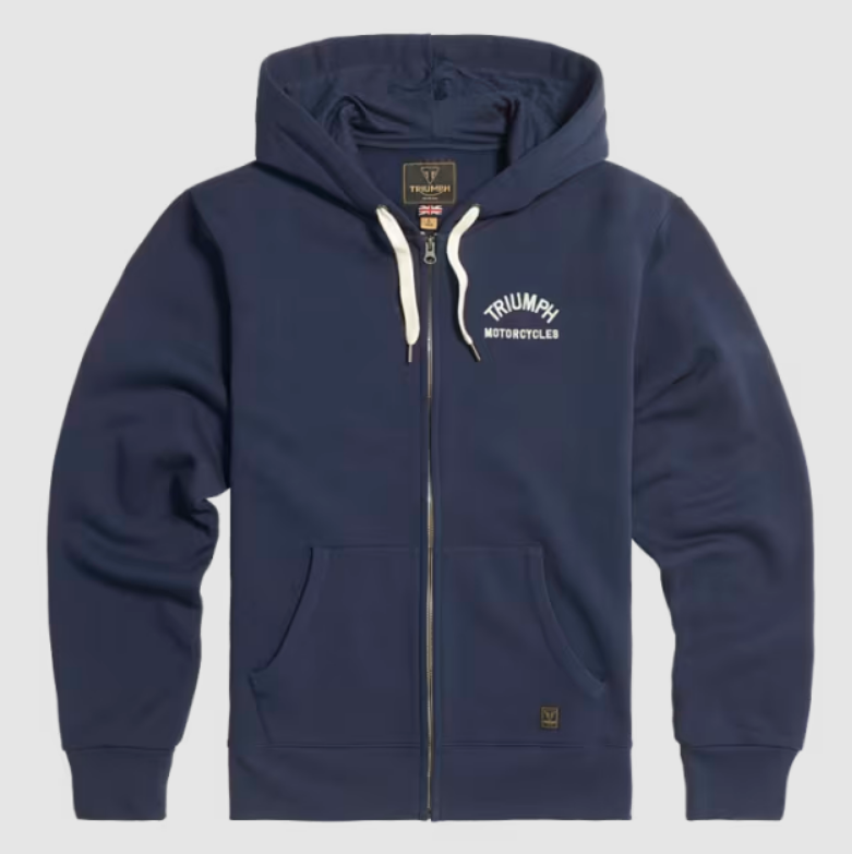 Triumph Motorcycle Dolan Full Zip Hoodie Navy Blue MSWS24118