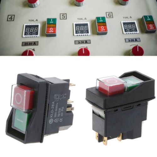 Pin 220V 16A Electromagnetic Switch KLD-28/KLD-28A Push Button Magnetic Switch - Imagen 1 de 10