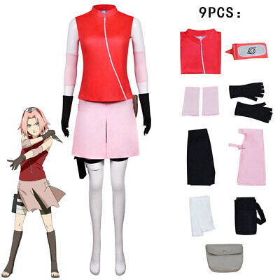 Naruto Haruno Sakura Ninja Dresses Set Cosplay Costume – Cosplay Clans