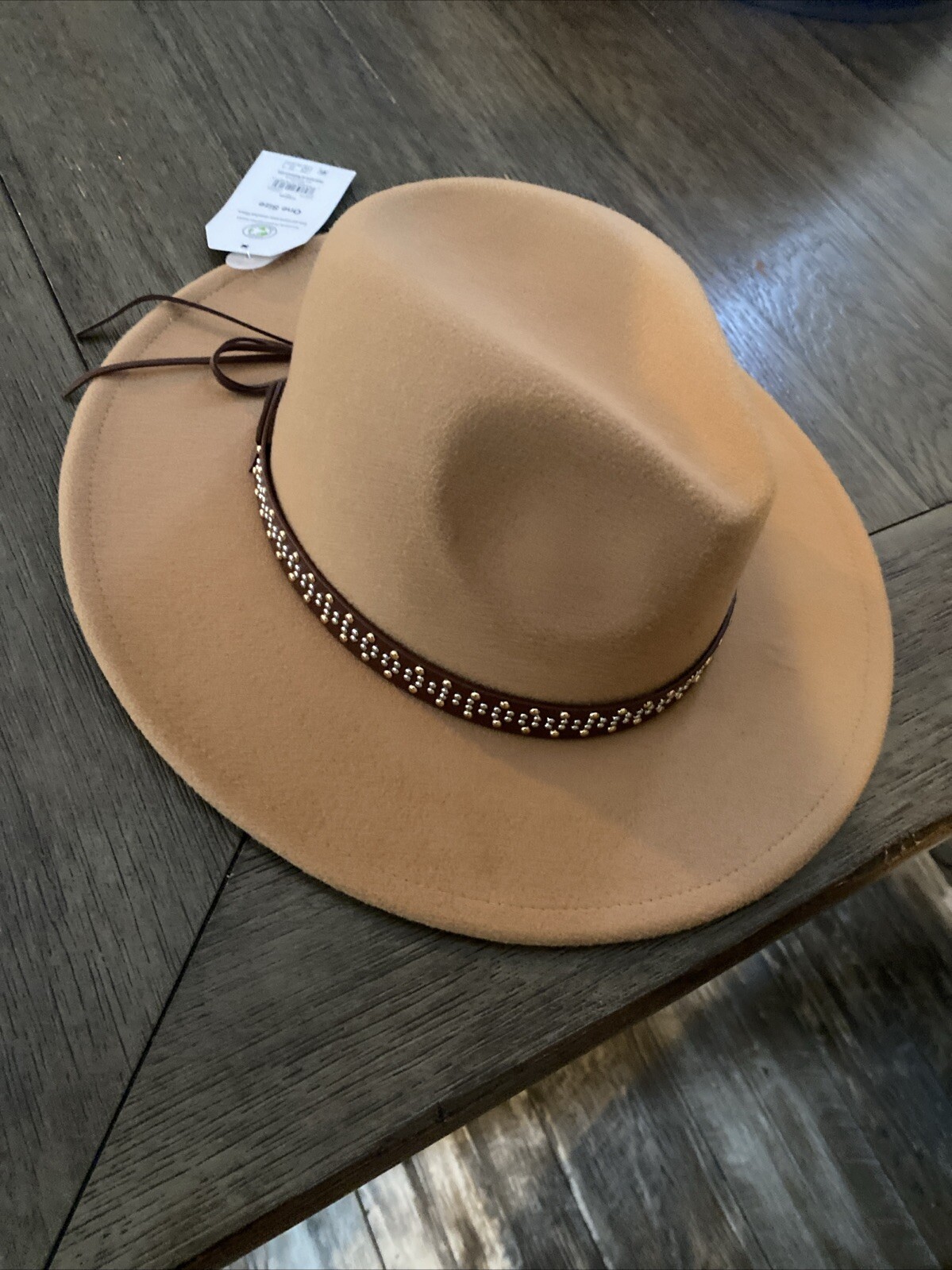 Women's Velvet Studded Fedora Hat by Time and Tru One Size NWT Polyester-image