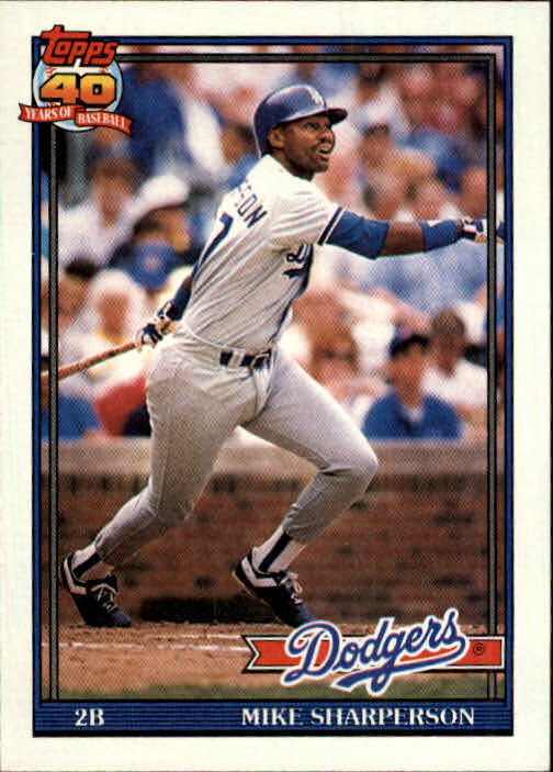 1991 Topps Baseball Card 53 Mike Sharperson UER eBay