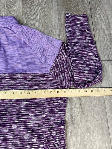 Antigua Purple Stripe Long Sleeve 1/4 Zip Top Women's Size XL Extra Large - Picture 13 of 13
