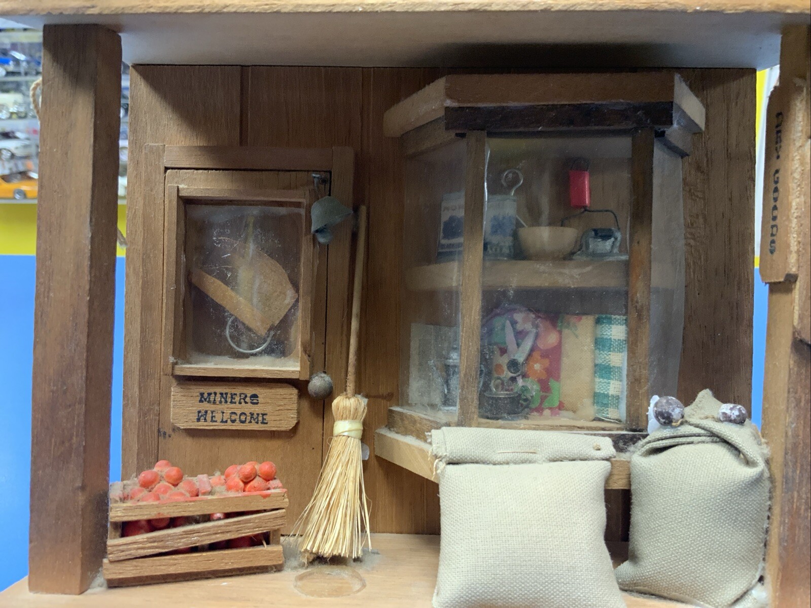 Vintage Sutters Creek General Store Front Diorama Wooden Wall Art & Out House