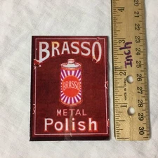 Reproduction Enamel Brasso Metal Polish Sign Ad Bygone Fridge Magnet England 