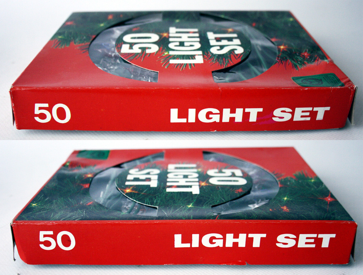 Rare Vintage 80's Christmas 50 Light Set Diamond Tree String