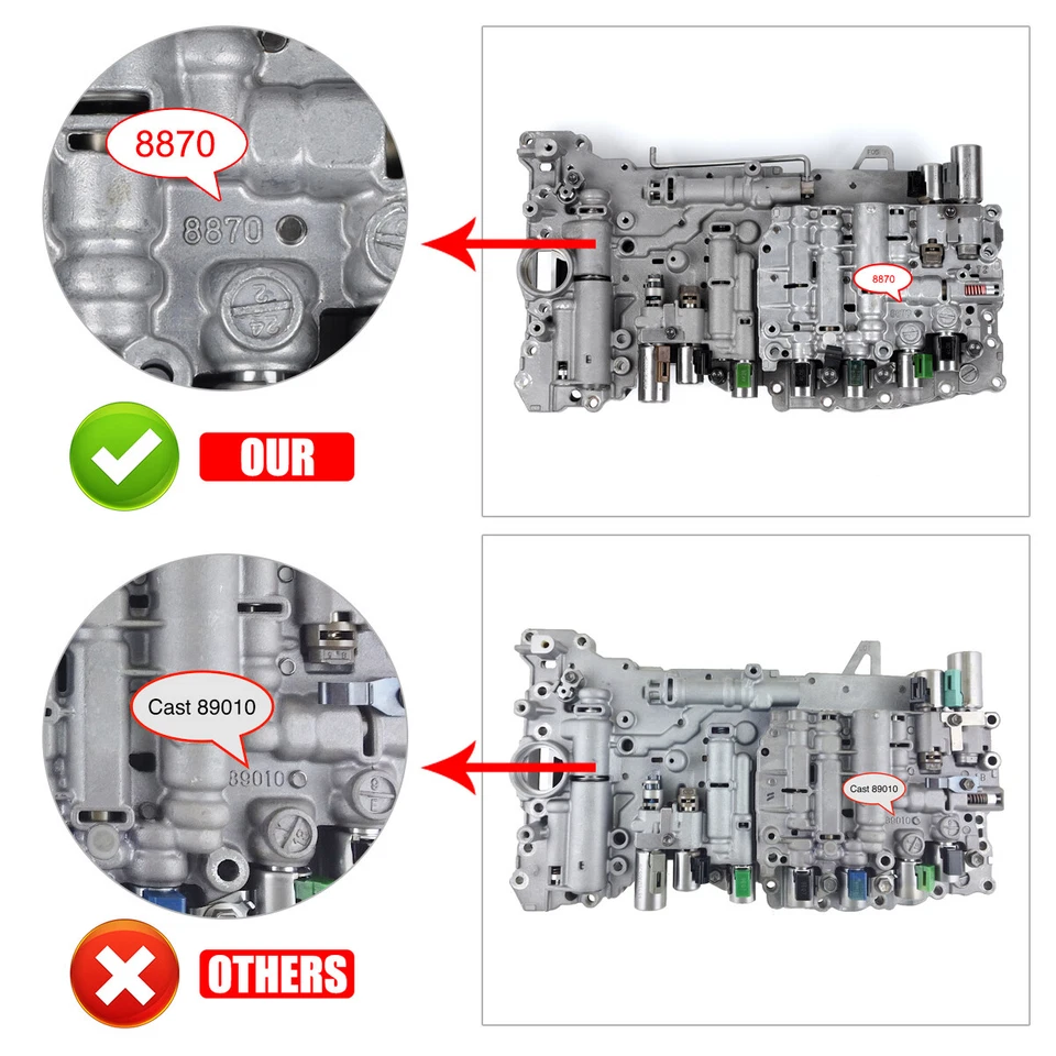 Cuerpo de válvula de transmisión con solenoides para Toyota Tundra AB60E Sequoia A+ 2007-2021 Foto 3 de 4