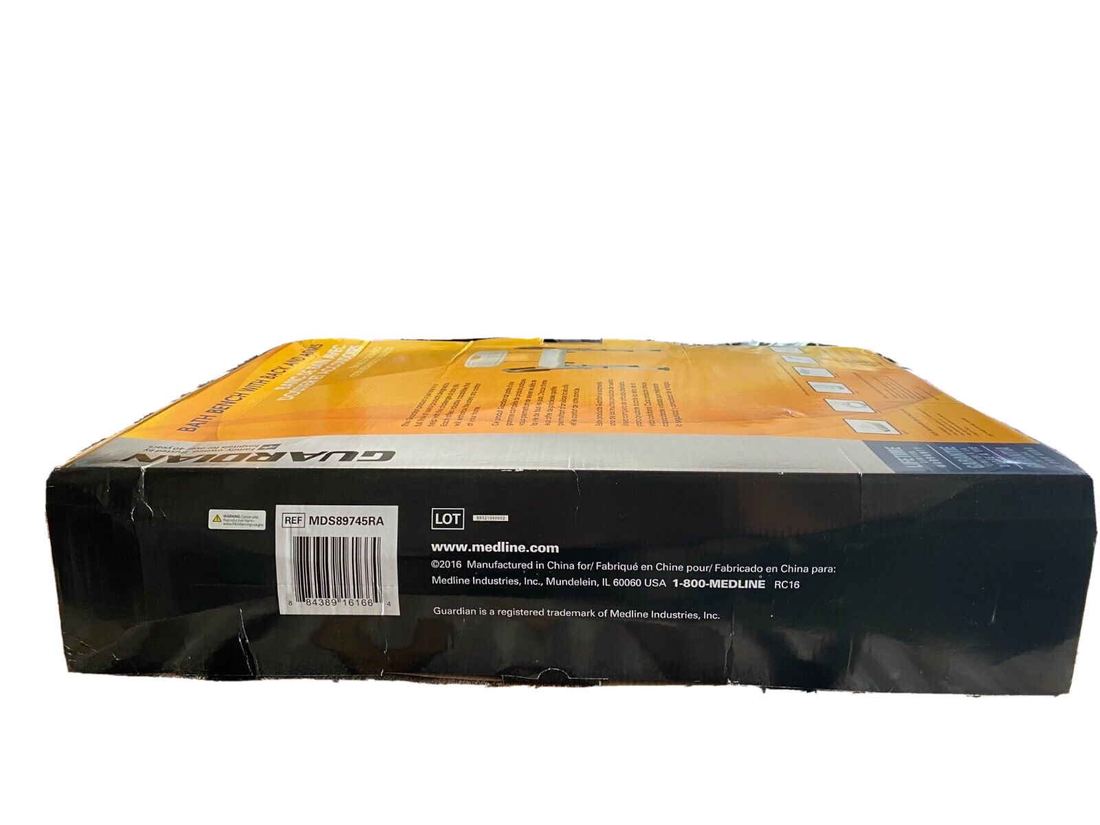 Brand New Guardian Bath Bench With Back & Arm Supports, White, Supports