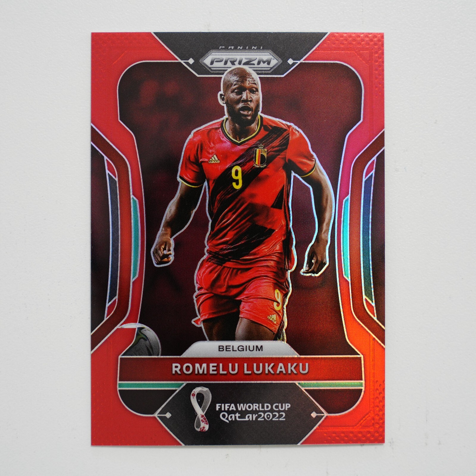 ROMELU LUKAKU RED PRIZM BELGIUM 2022 PANINI WORLD CUP PRIZM /399