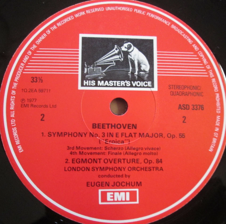 ASD 3376 ED1 Beethoven Symphony no. 3 Eroica Eugen Jochum NEAR MINT Quad EMI - Image 2 of 4