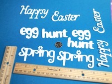 EASTER PHRASES cardstock paper die cut embellishments scrapbook / card making