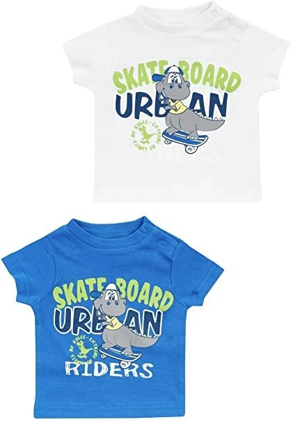 Jacky Baby Junge 2er-Pack T-Shirts " Dino " blau Gr. 50-92 - Bild 1 von 1