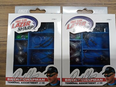 (2) Eagle Claw Laser Sharp Terminal assortment Sets( 60 Pieces Each)Nice!!