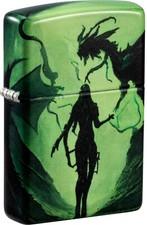 ZIPPO "DRAGON / GIRL" COLOR 540° LIGHTER *NEW in BOX* 60007168 Glow in the Dark