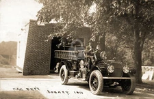 Fire Department c.1910 Hobart IN Indiana RPPC Photo Postcard COPY