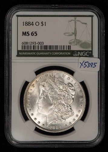 1884-O $1 Morgan Silver Dollar - White Coin - NGC MS 65 - SKU-X5395