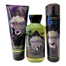 Bath Body Works DISNEY Villains MALEFICENT Body Wash Cream Spray Mist 3 Pc Set