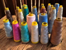 22  Vintage Misc. Yellow Cones Sewing Threads National Thread, Lincoln, American