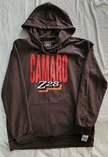 GM Camaro Z28 Men's Medium Sweatshirt Graphic Brown Pullover Fleece
