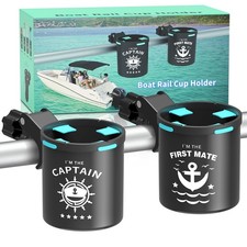 Marine Boat Rail Cup Holder No Drilling Install On Bimini Top Conver Rail Or Pol