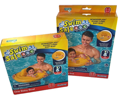 Swim Safe Baby Pool Float 2 Pack Inflatable Ring Boat 3 Ring Wondersplash NEW