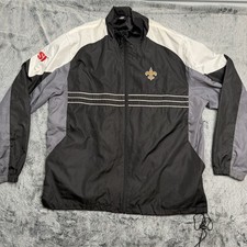 New Orleans Saints Sports Illustrated Black Windbreaker Jacket Mens XL Reebok