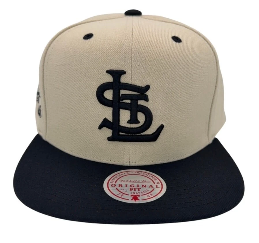 Sombrero Mitchell & Ness MLB St. Louis Cardinals Evergreen Crema y Negro Snapback Foto 3 de 4