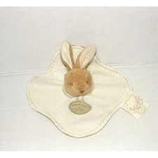 Doudou Peluche Lapin Doudou Et Compagnie Pour Natalys Collection Bio Plat Blanc