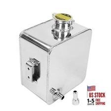 2.5L Universal Aluminum Coolant Radiator Overflow Expansion Tank Silver