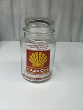 VTG Shell Gas Station Auto Care Advertising Glass Jar With Lid