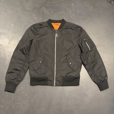 Alpha Industries Bomber Jacket Mens Medium Black Reversible Flyers MA-1