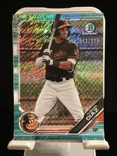 2019 Bowman Chrome Prospects Yusniel Diaz BCP-109 Aqua Shimmer Refractor /125 RC