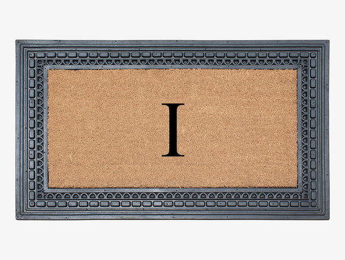 A1HC Natural Rubber & Coir 23x38 Monogrammed Doormat For Front Door, Anti-She...