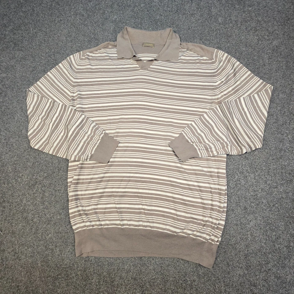 Cruciani Jersey Hombre XLARGE Beige Manga Larga Algodón Suéter Cuello Talla XL Foto 2 de 4