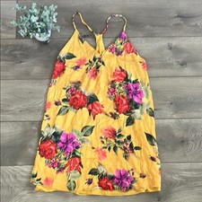 Alice + Olivia Floral Yellow Slip Mini Dress Size Large