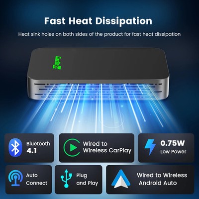 5.0 2Air Wireless Android Auto Box Tragbarer CarPlay Wireless Dongle