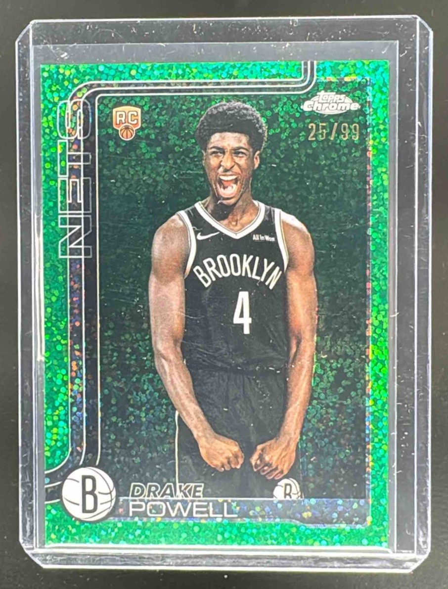 Drake Powell 2025 Topps Chrome #272 Green Speckle Image Variation SP RC 25/99