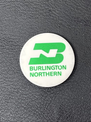 #ad Vintage Burlington Northern Railroad Button Pin Pinback 1.5” P5238 $6.35