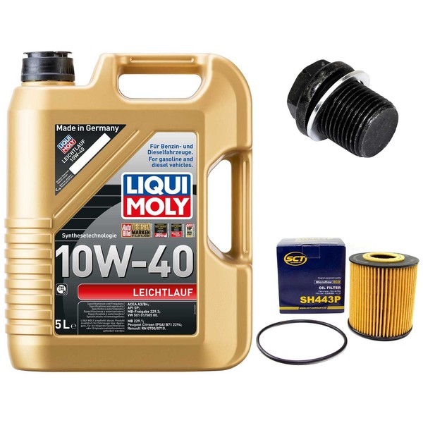 MotoröL Filter Set 10W-40 5 Liter + ÖLablassschraube FüR Volvo S40 I 1.9 2.0 644-image