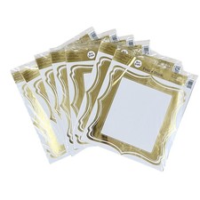 New Set of 7 Peel and Stick Dry Erase Stickers White with Gold Trim Border