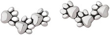 Puppy Dog Paw Print Climber Stud Earrings for Women 925 Sterling Silver Tiny Cat