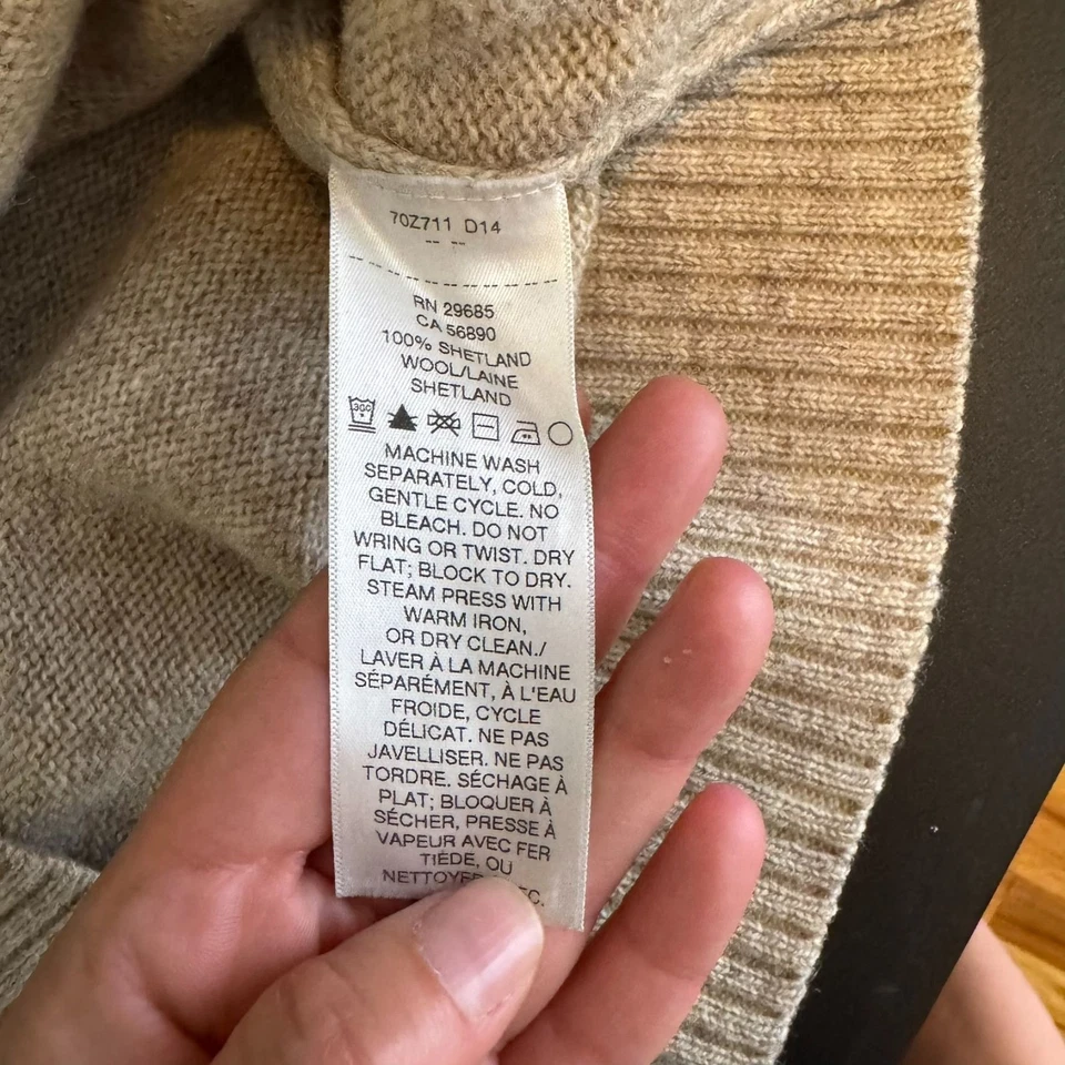 Vintage 90s Pendleton Washable Shetland Wool Cream Pullover Sweater, Size Large - Image 4 of 4