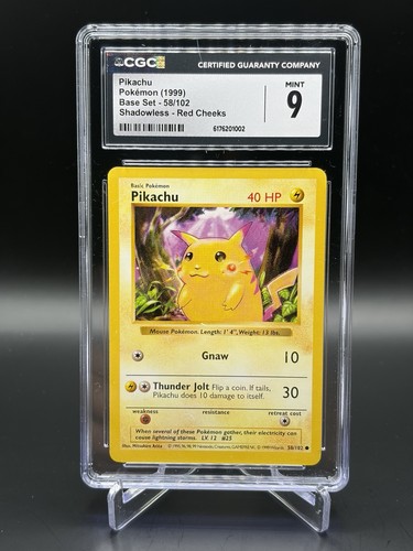 Pikachu (Shadowless) graded CGC 9 for sale on eBay