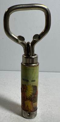 Vintage Souvenir Bottle Opener Creston IA Indian Native American Image