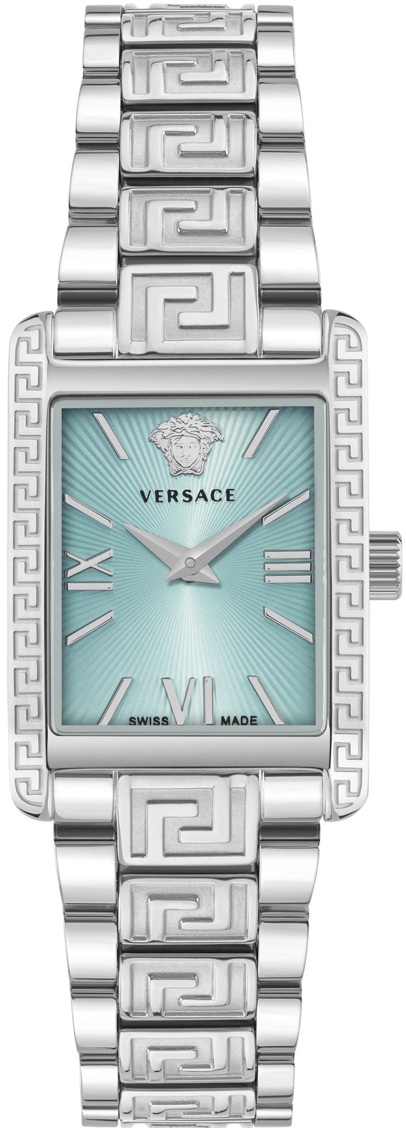 Versace VE1C01425 Tonneau Lady light blue turquoise silver Steel Women's Watch