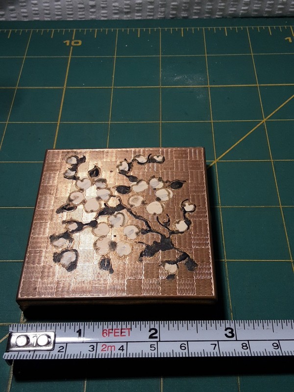 Vintage Compact Volupte Enameled Floral Square Powder Case Lot#3 No Puff 