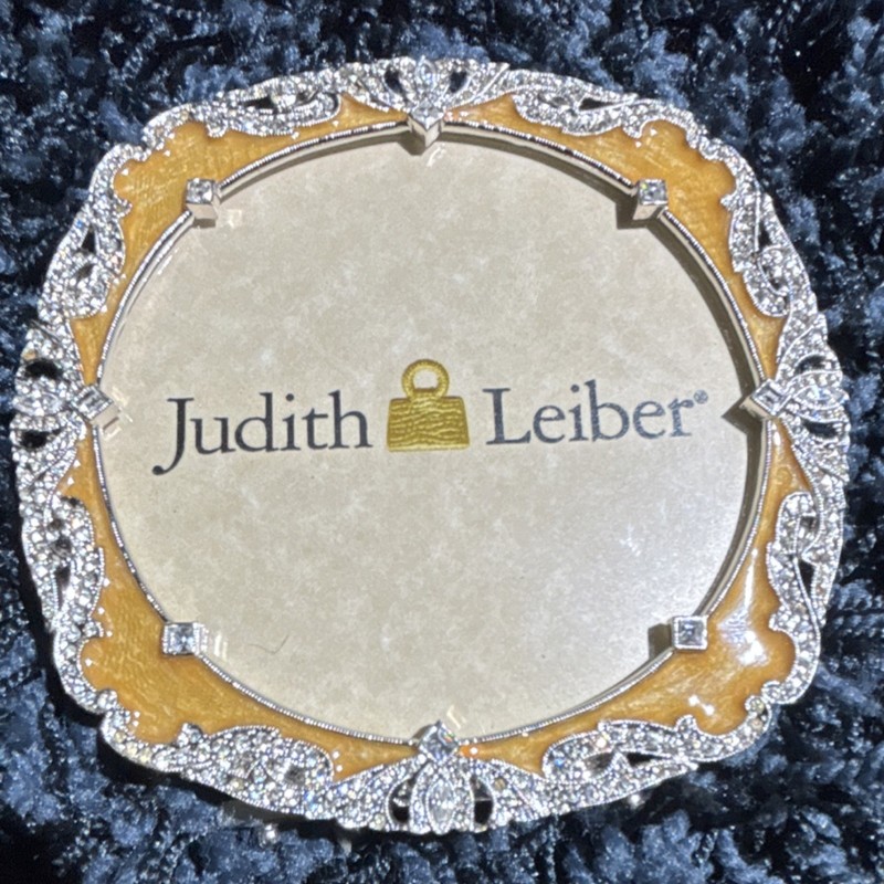 Judith Leiber Gold Silver Tone Decorative Collectible Compact