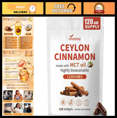 Organic Ceylon Cinnamon & MCT Oil Softgels - 120 Count, Energy & Metabolism Boos