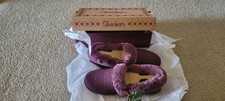 Skechers Women's Cozy Campfire Fresh Toast Slip On Slippers Blossom Plum so 9.5W